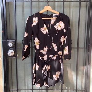 3/4 Sleeve Floral Romper